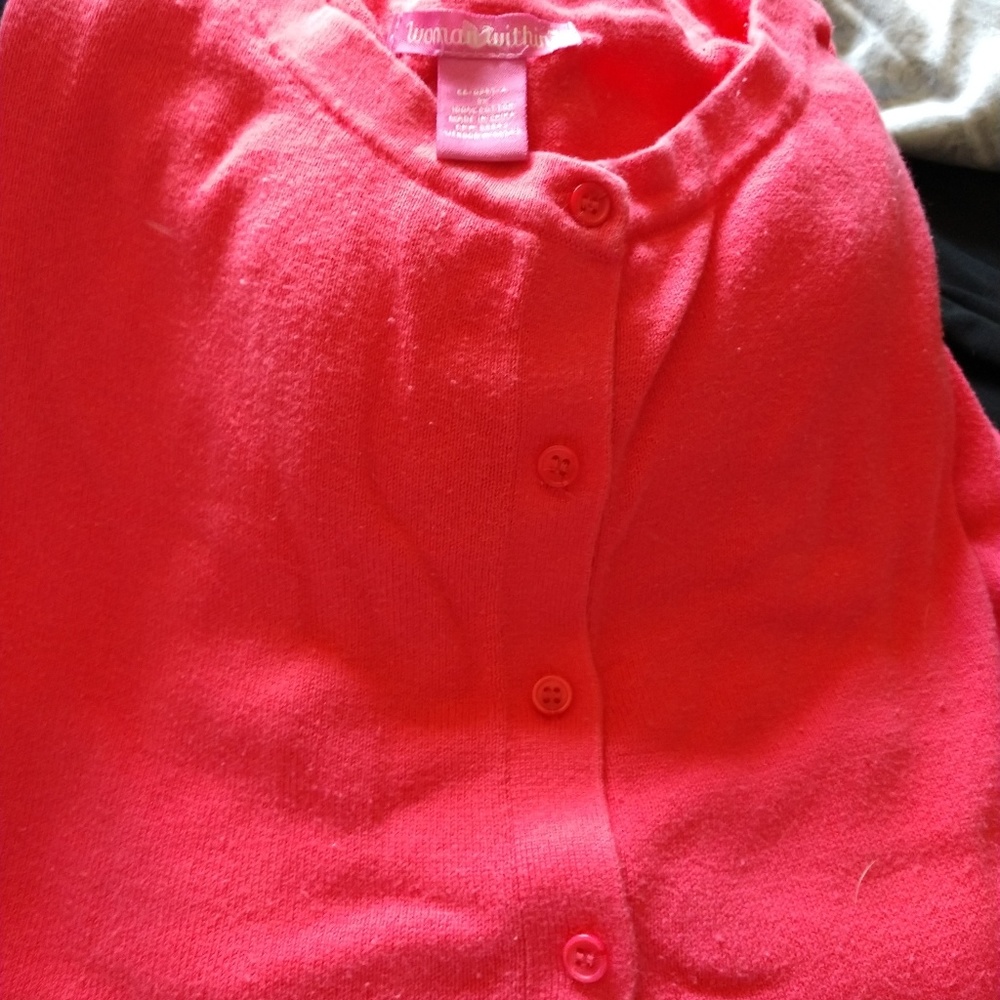 Woman's Within coral button up sweater